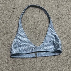 Aerie Blue Striped Halter Bikini Top